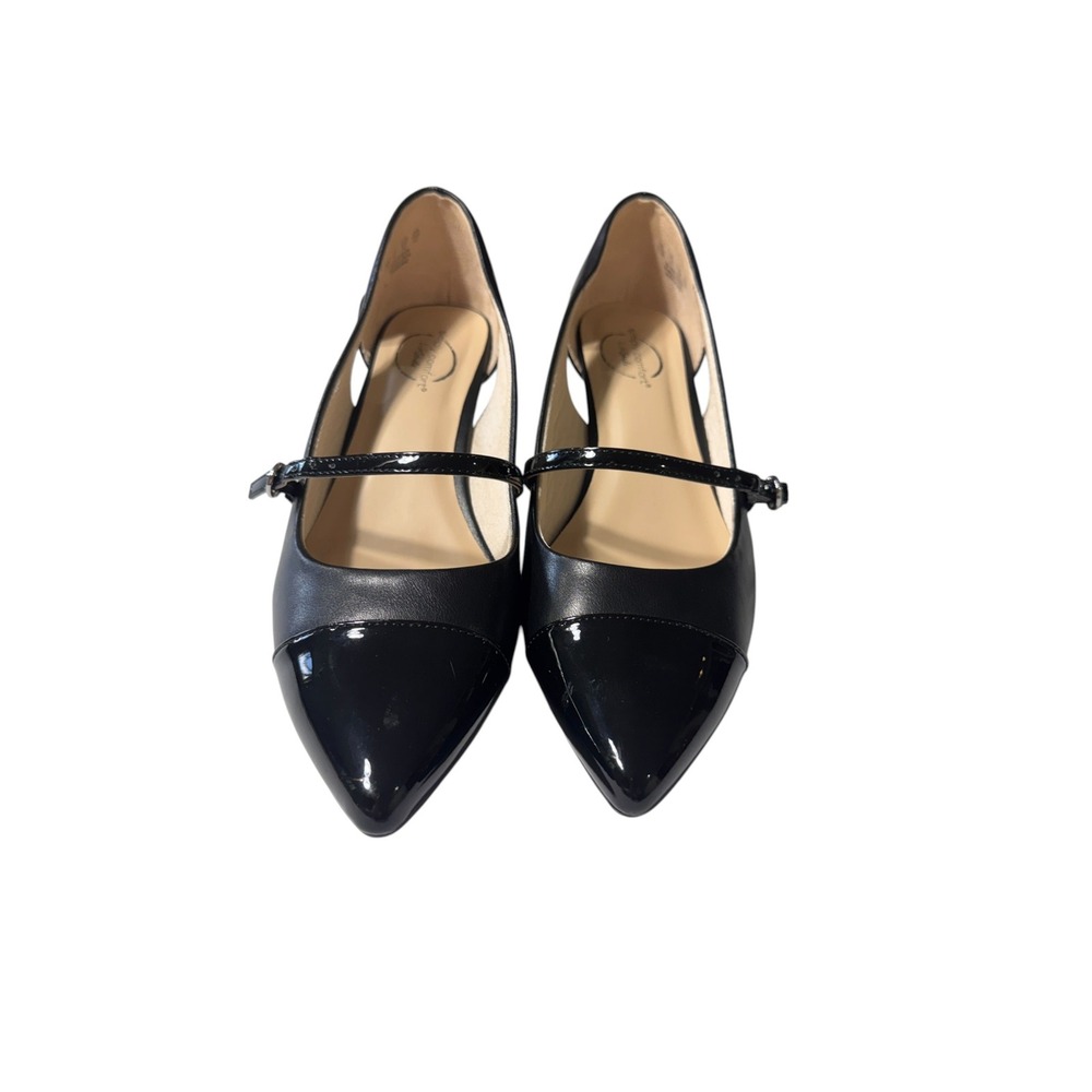 LifeStride Mary Jane Heels Womens 9 Black Patent Cap Toe Simply Comfort Pumps